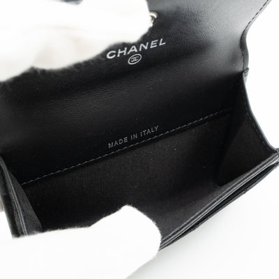 Boy Flap Card Case Black Leather