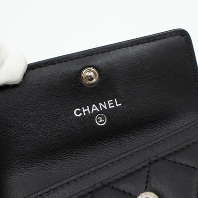 Boy Flap Card Case Black Leather