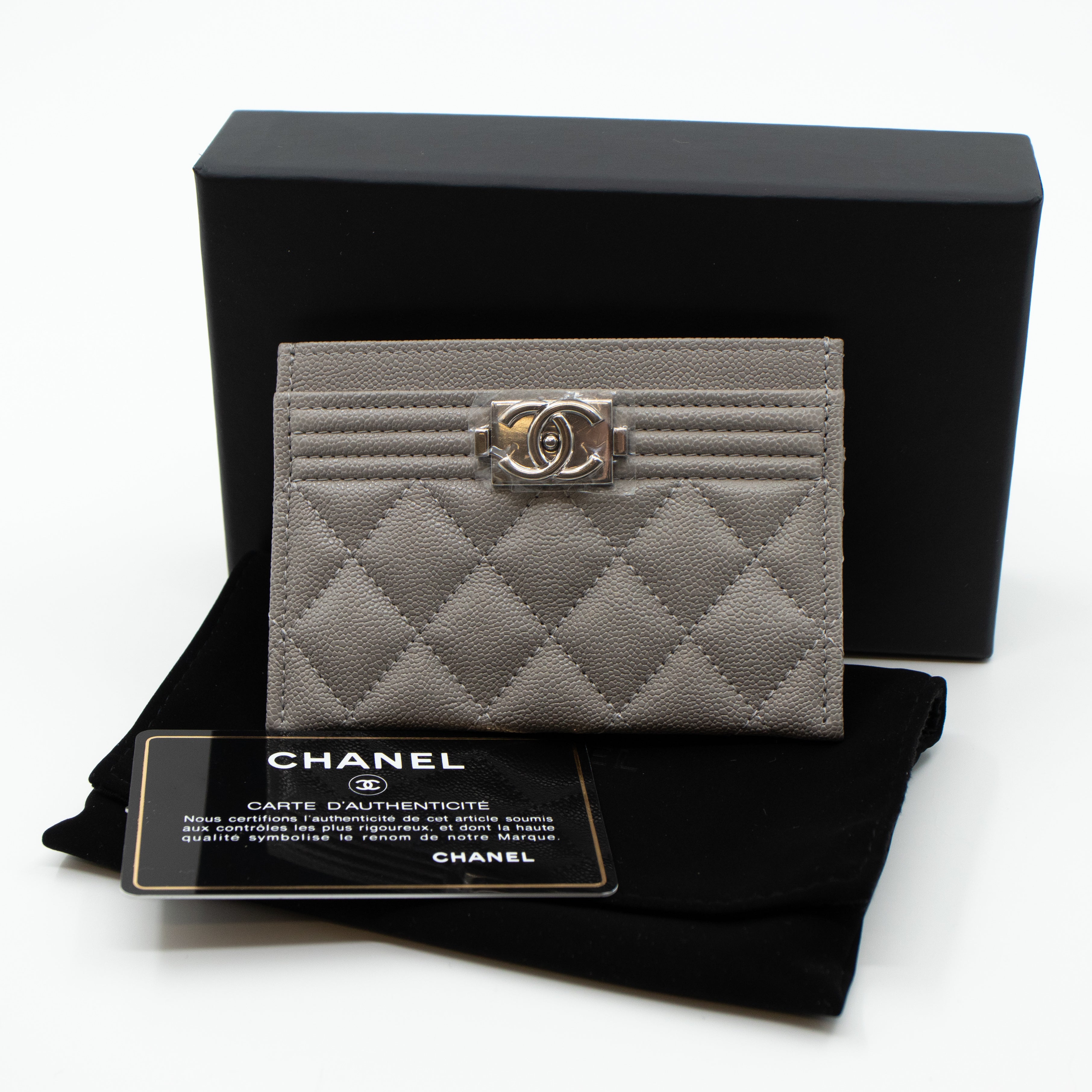 Boy Classic Card Holder Grey Caviar
