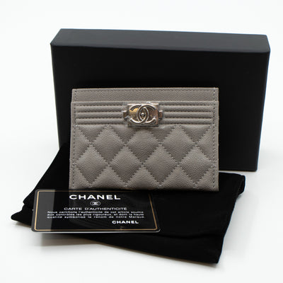 Boy Classic Card Holder Grey Caviar