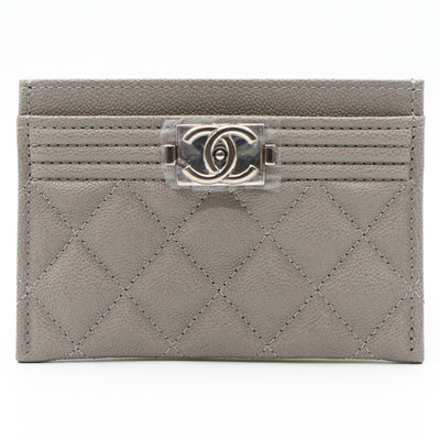 Boy Classic Card Holder Grey Caviar