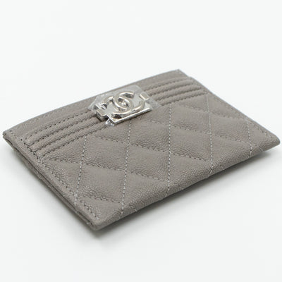 Boy Classic Card Holder Grey Caviar