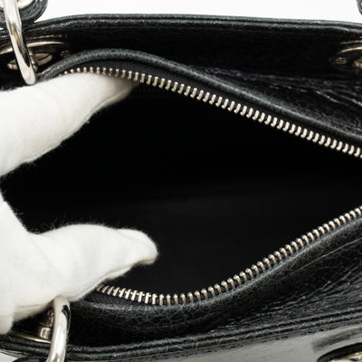 Lady Dior Medium Jeweled Swan Black Leather
