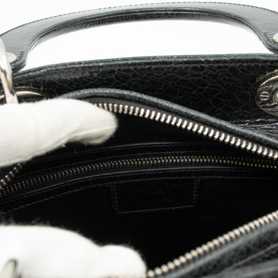 Lady Dior Medium Jeweled Swan Black Leather