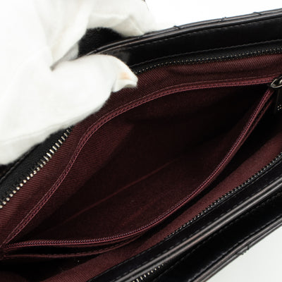 Coco Pleats Clutch Black Calfskin
