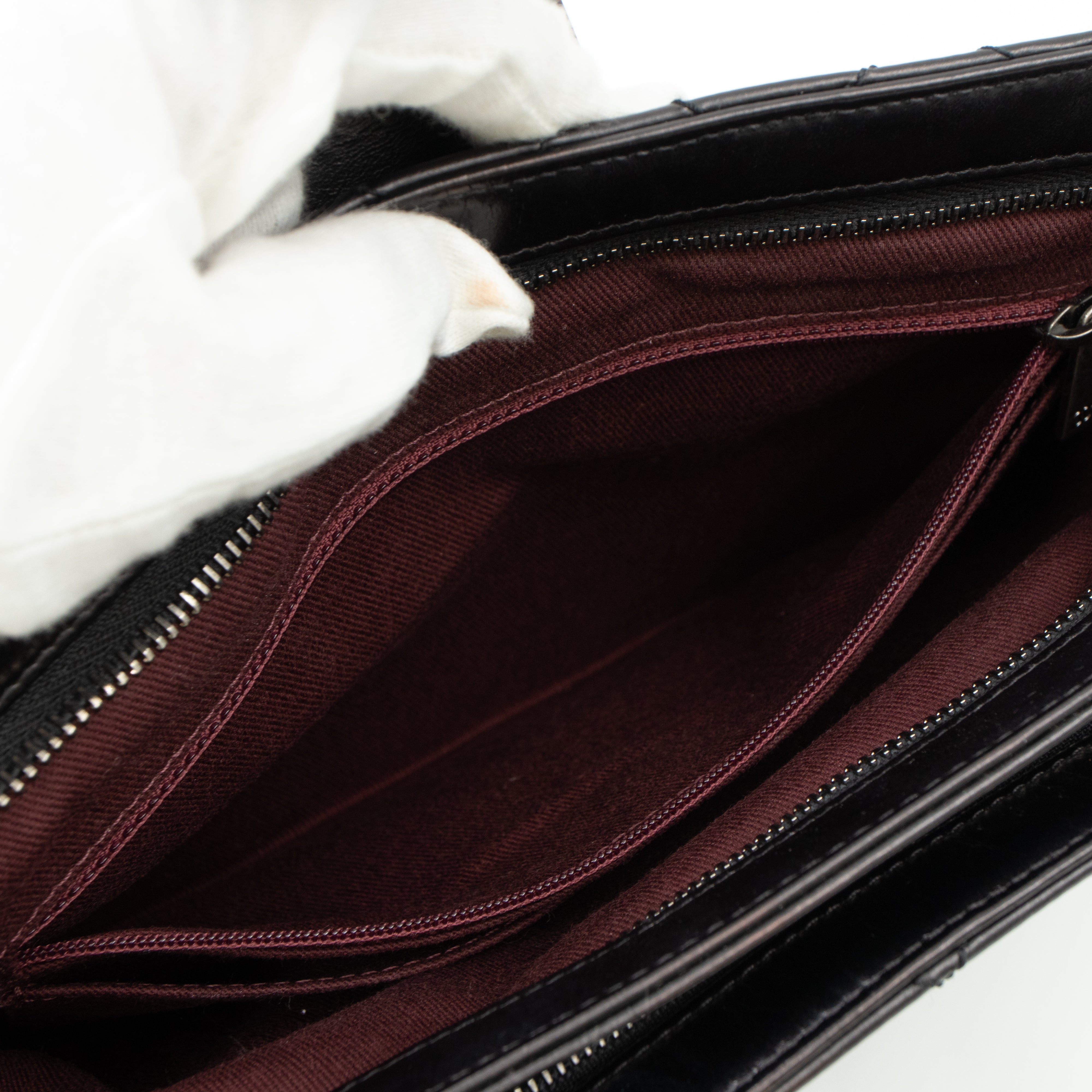 Coco Pleats Clutch Black Calfskin