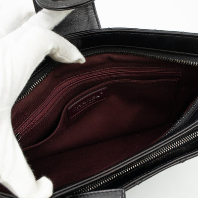 Coco Pleats Clutch Black Calfskin