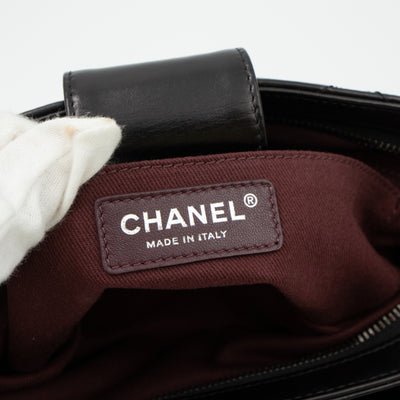 Coco Pleats Clutch Black Calfskin