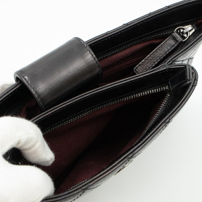 Coco Pleats Clutch Black Calfskin