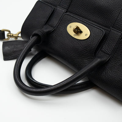 Small Bayswater Satchel Black Leather