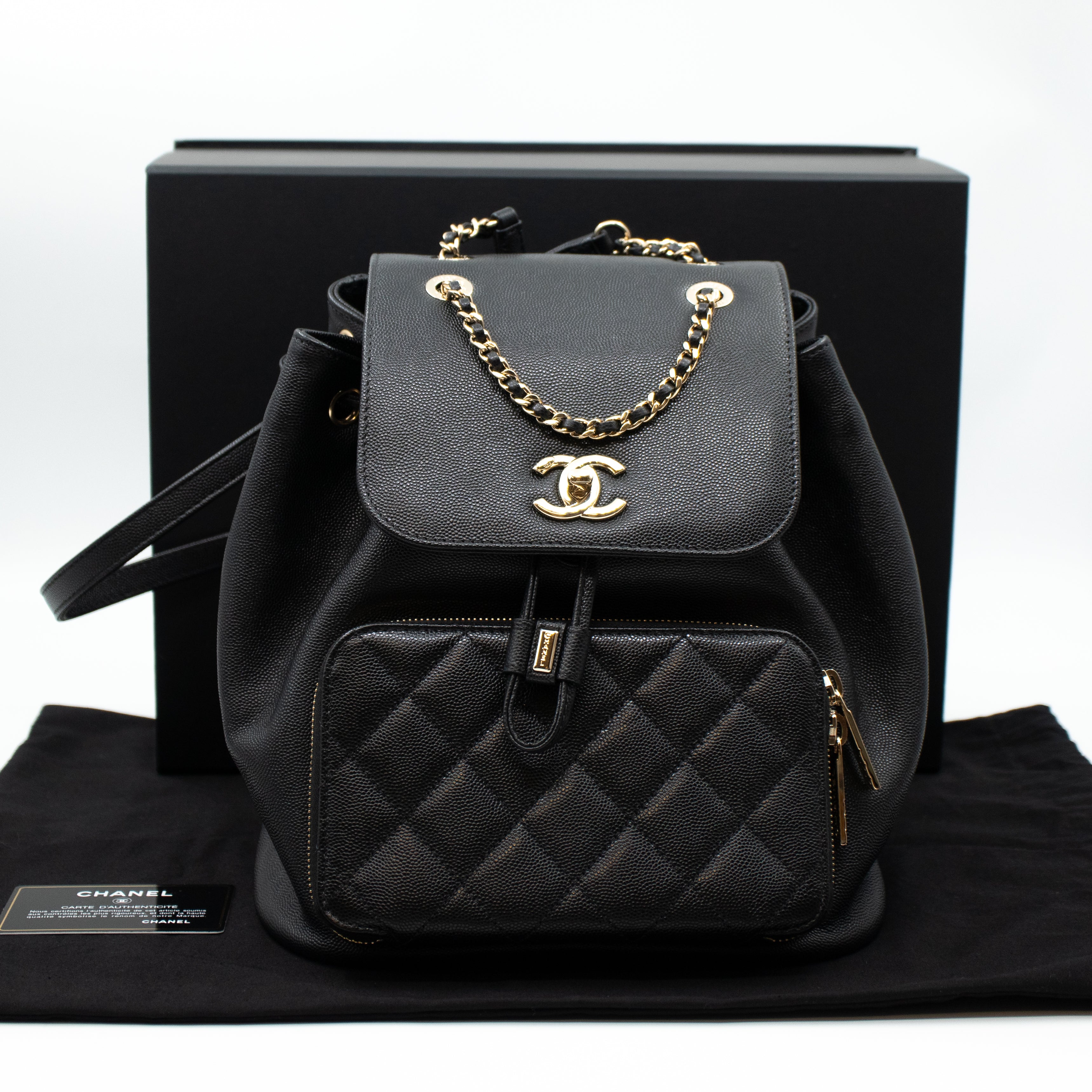 Business Affinity Backpack Small Black Caviar