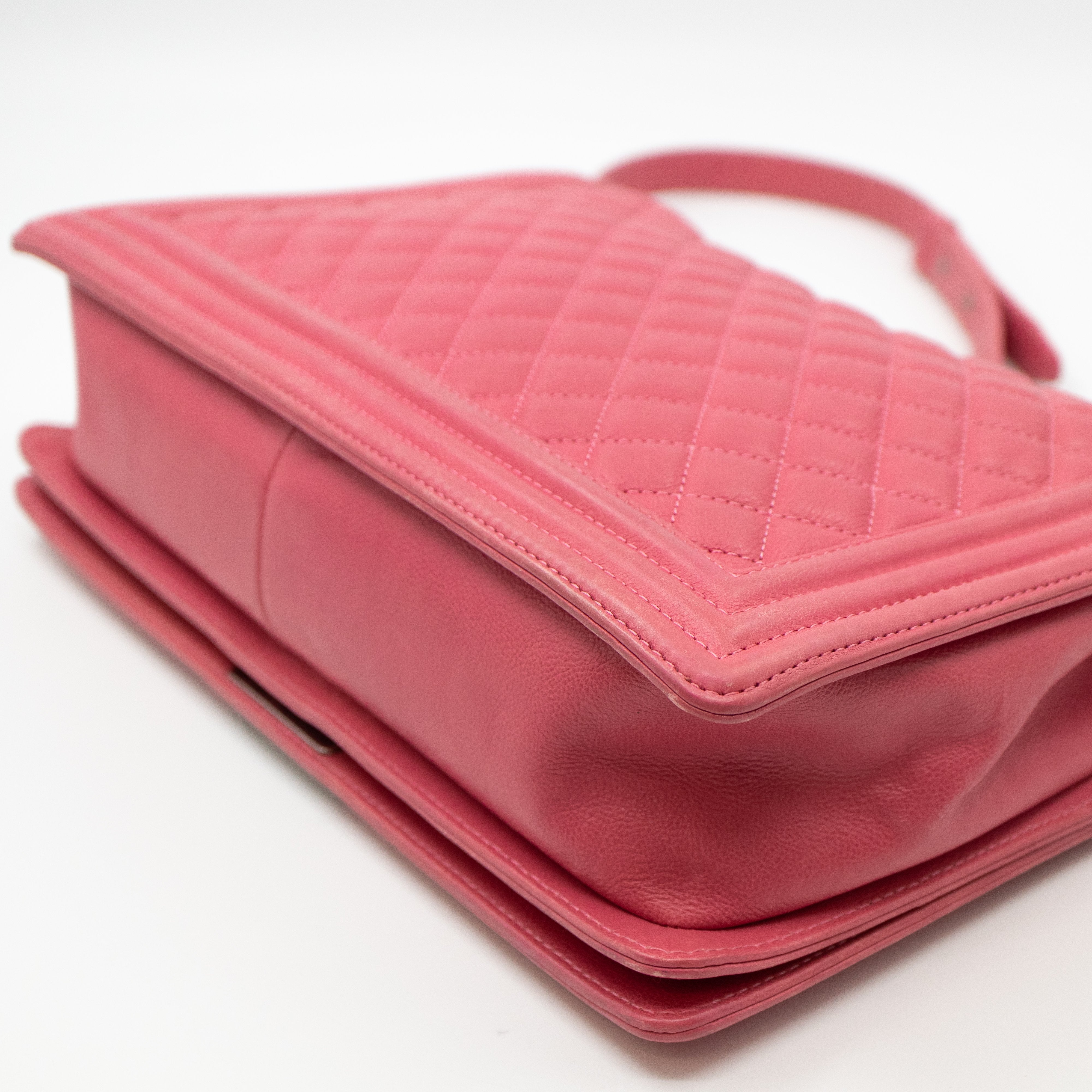 Boy Flap Bag Large Pink Leather