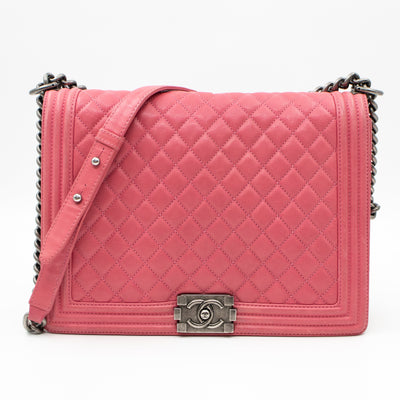 Boy Flap Bag Large Pink Leather