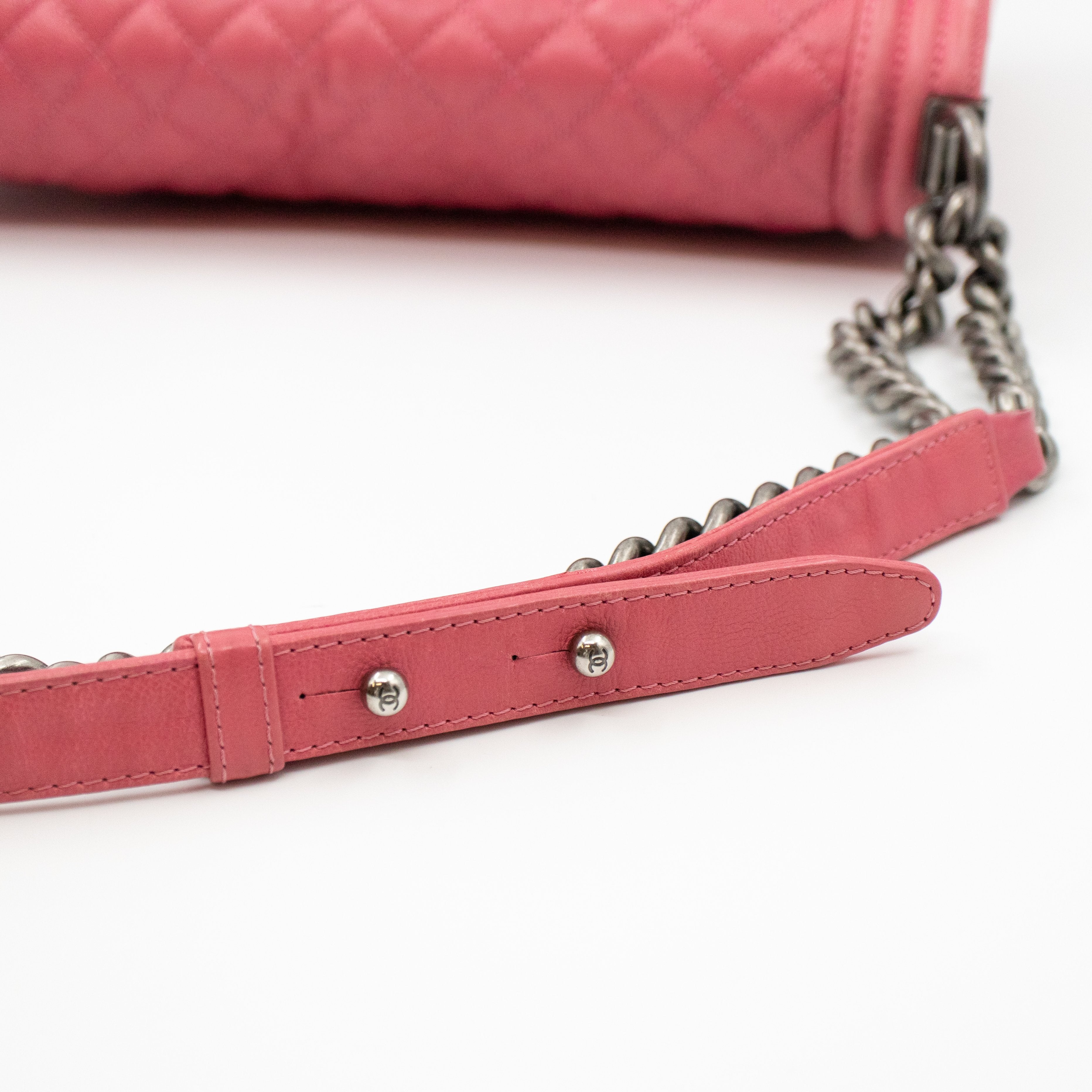 Boy Flap Bag Large Pink Leather