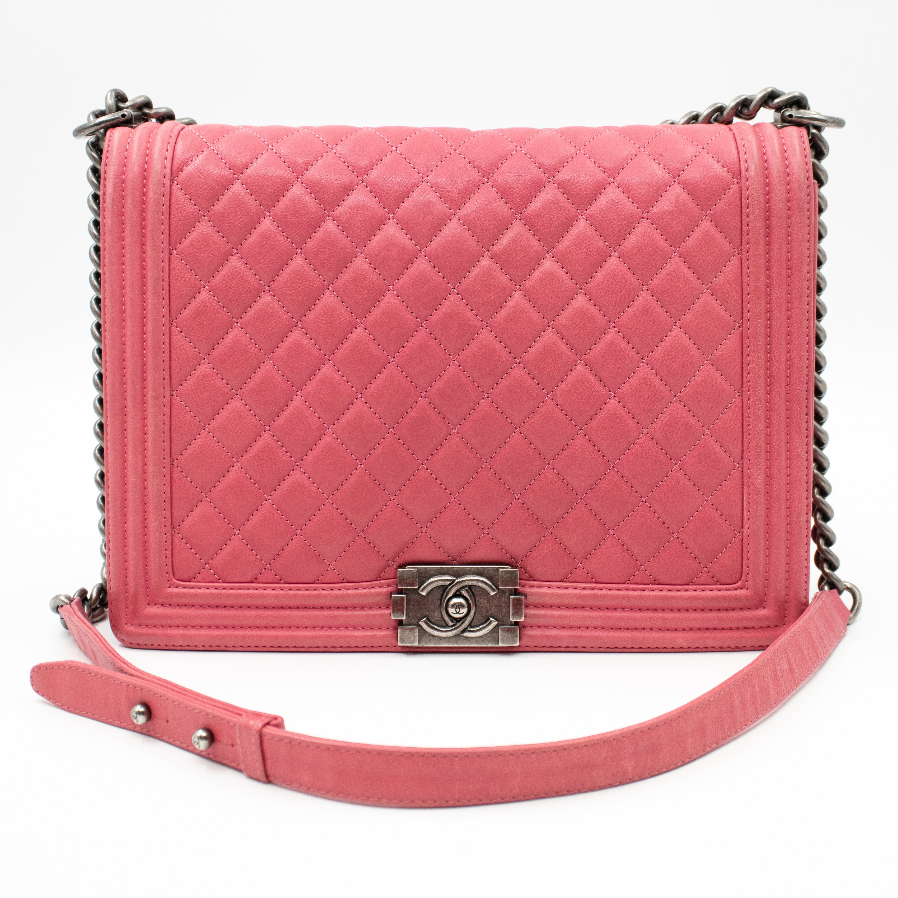 Boy Flap Bag Large Pink Leather