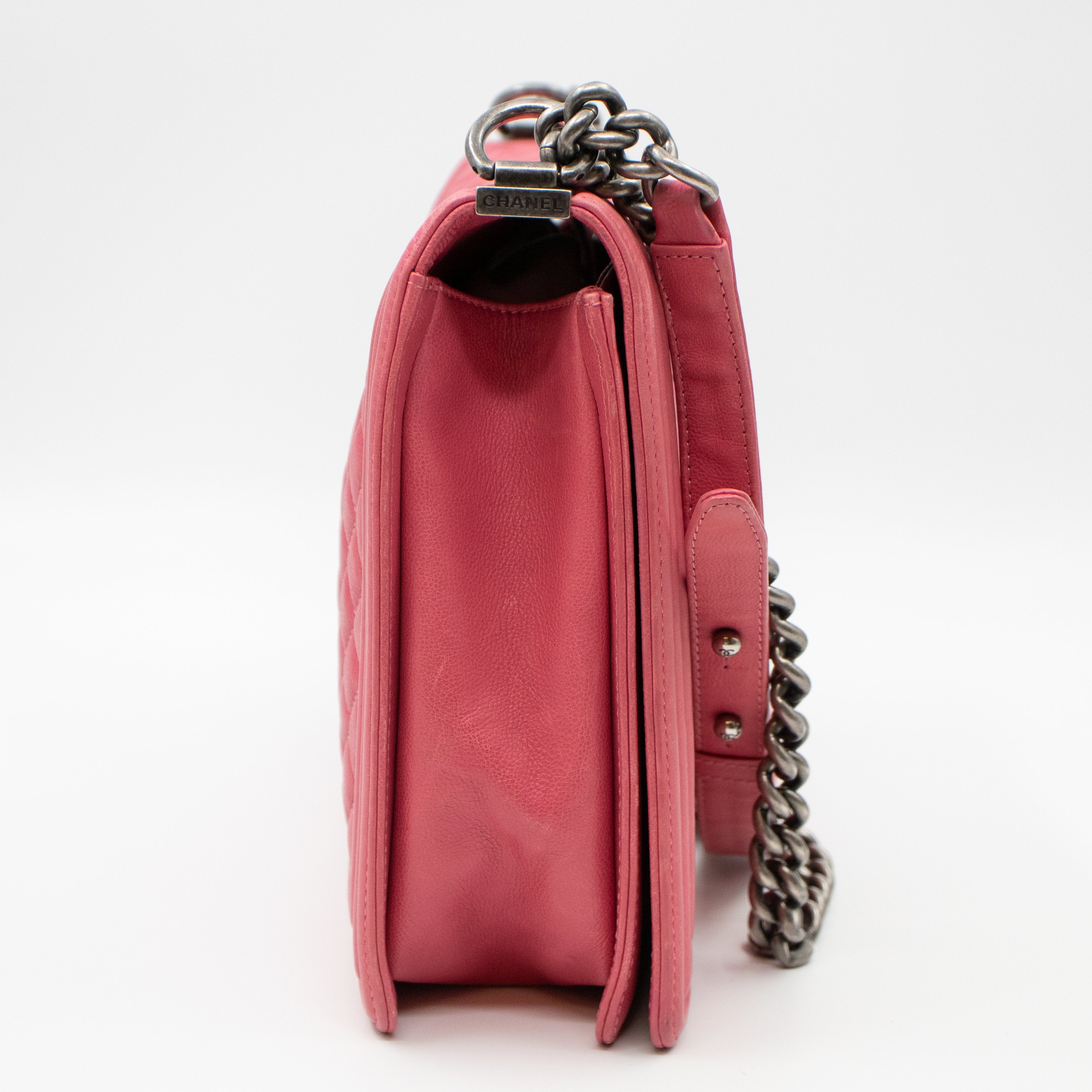 Boy Flap Bag Large Pink Leather