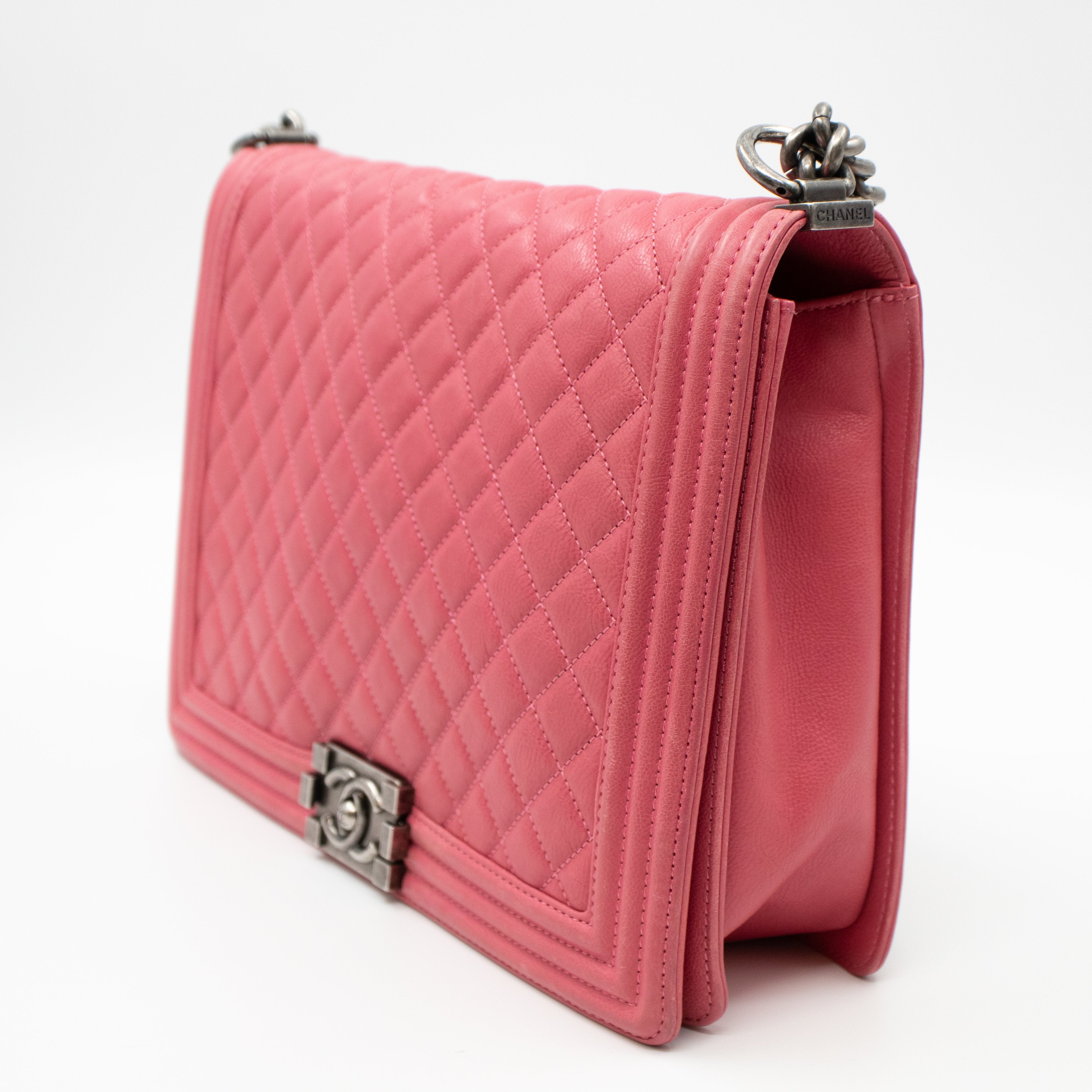 Boy Flap Bag Large Pink Leather