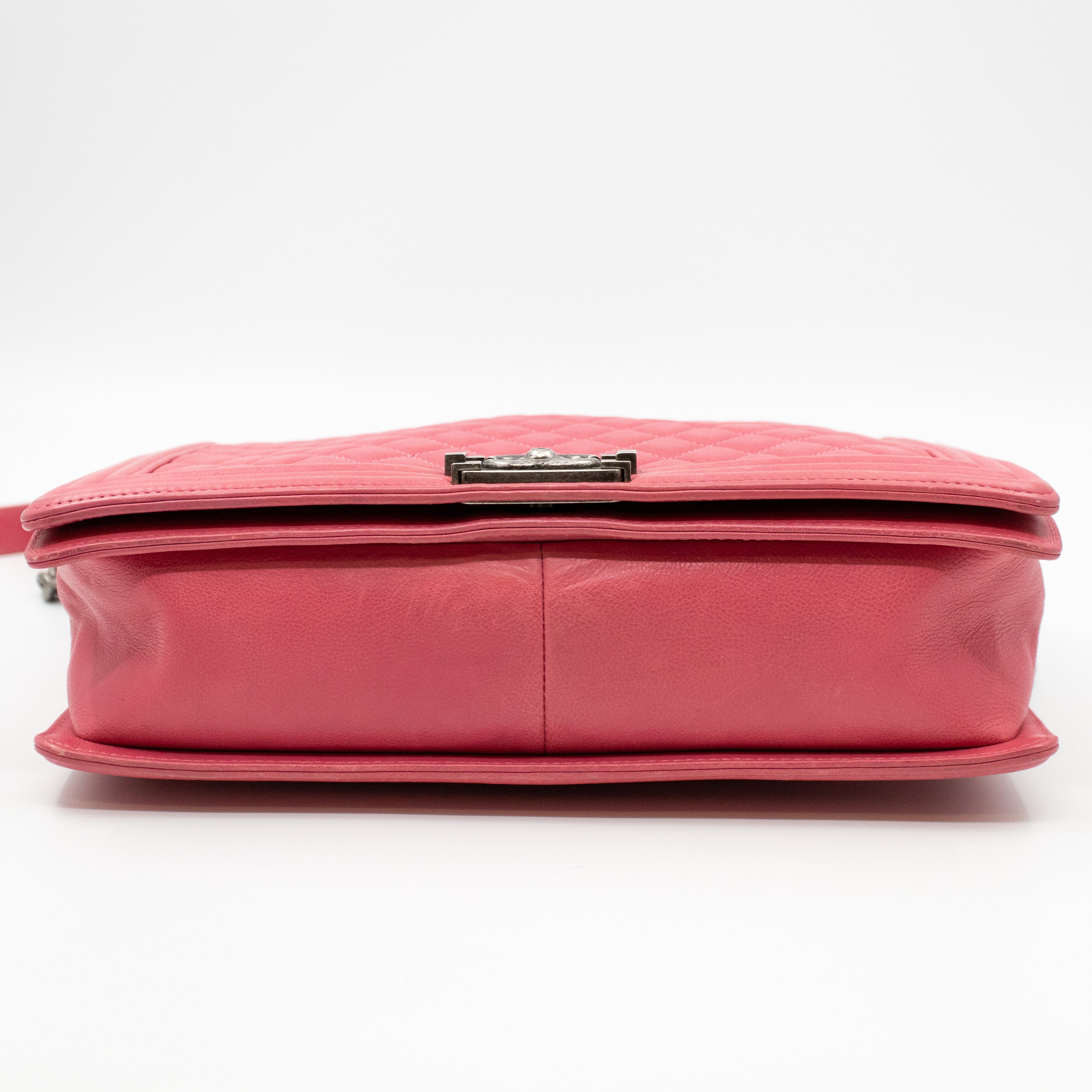 Boy Flap Bag Large Pink Leather