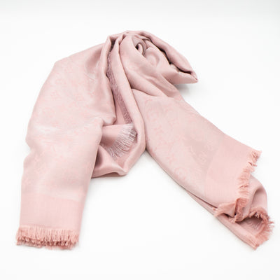 Monogram Shine Shawl Rose Velours
