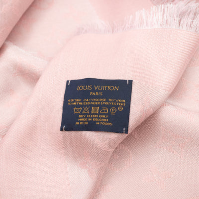 Monogram Shine Shawl Rose Velours