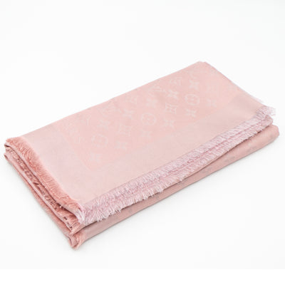 Monogram Shine Shawl Rose Velours