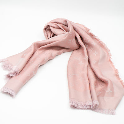 Monogram Shine Shawl Rose Velours