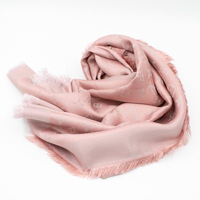 Monogram Shine Shawl Rose Velours