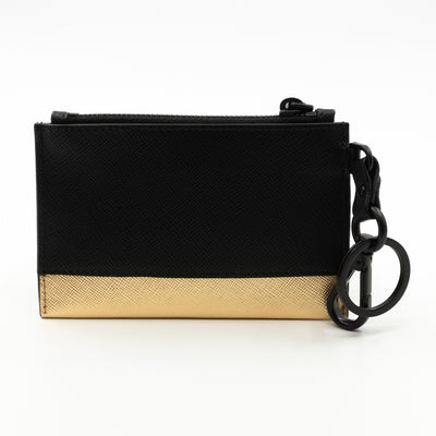 Card Case Active Saffiano Black & Gold