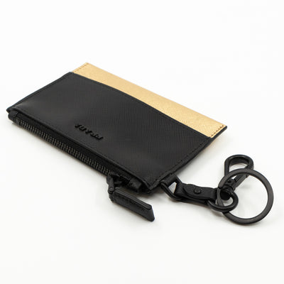 Card Case Active Saffiano Black & Gold