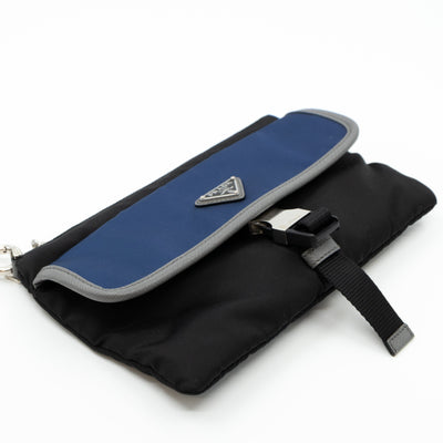 Wristlet Bag Blue & Black Tessuto Nylon