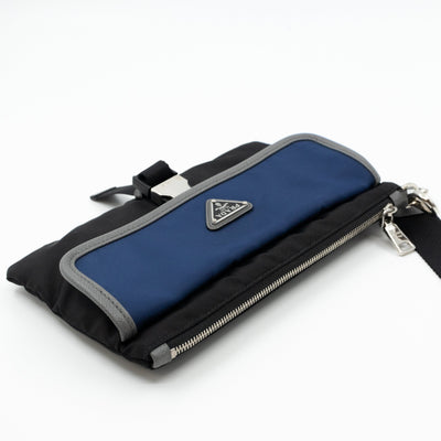 Wristlet Bag Blue & Black Tessuto Nylon