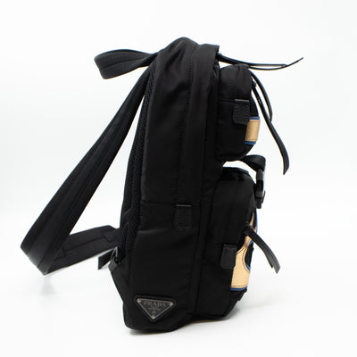 Single Strap Backpack Flame Black Nylon