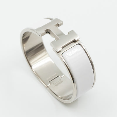 Clic Clac H Bracelet Medium White Silver
