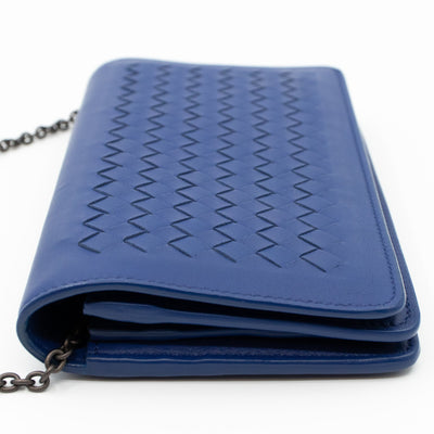 Wallet On Chain Blue Leather