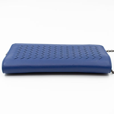 Wallet On Chain Blue Leather