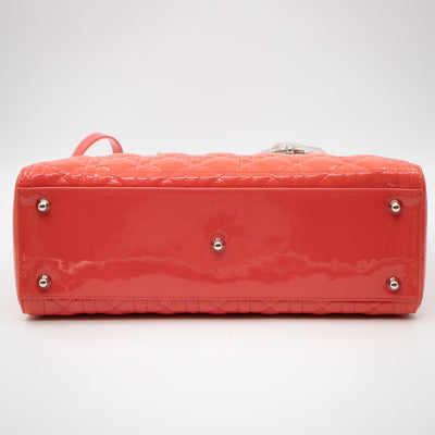 Lady Dior Large Papaya Patent Leather