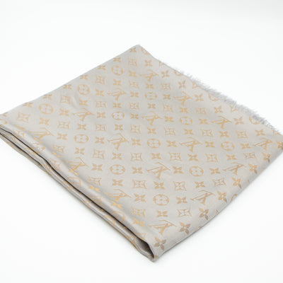 Monogram Shine Shawl Greige Gold