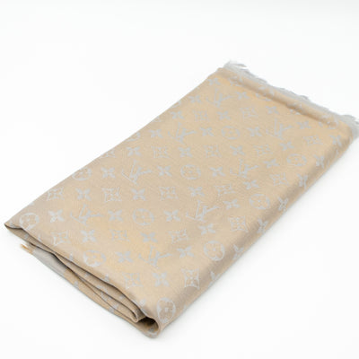 Monogram Shine Shawl Greige Gold