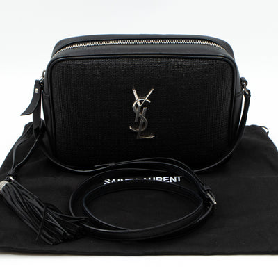 Lou Camera Bag Raffia Black