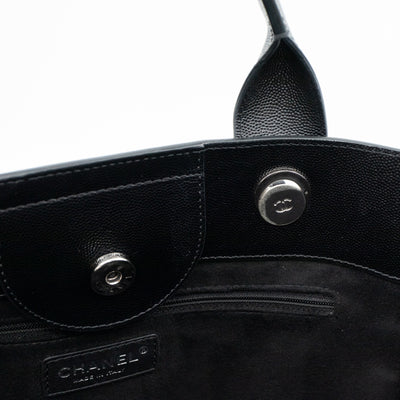 Deauville Medium Black Caviar Silver