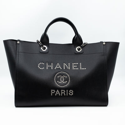 Deauville Medium Black Caviar Silver
