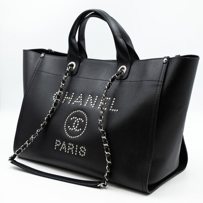 Deauville Medium Black Caviar Silver