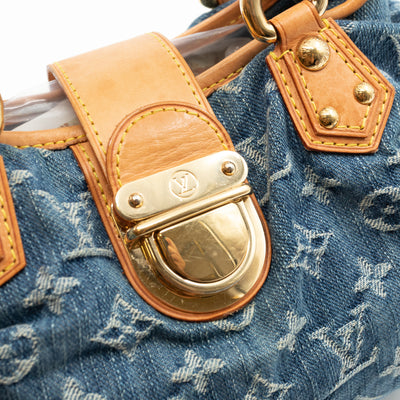 Pleaty Blue Denim Monogram