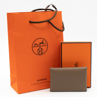 Calvi Card Holder Etoupe Leather