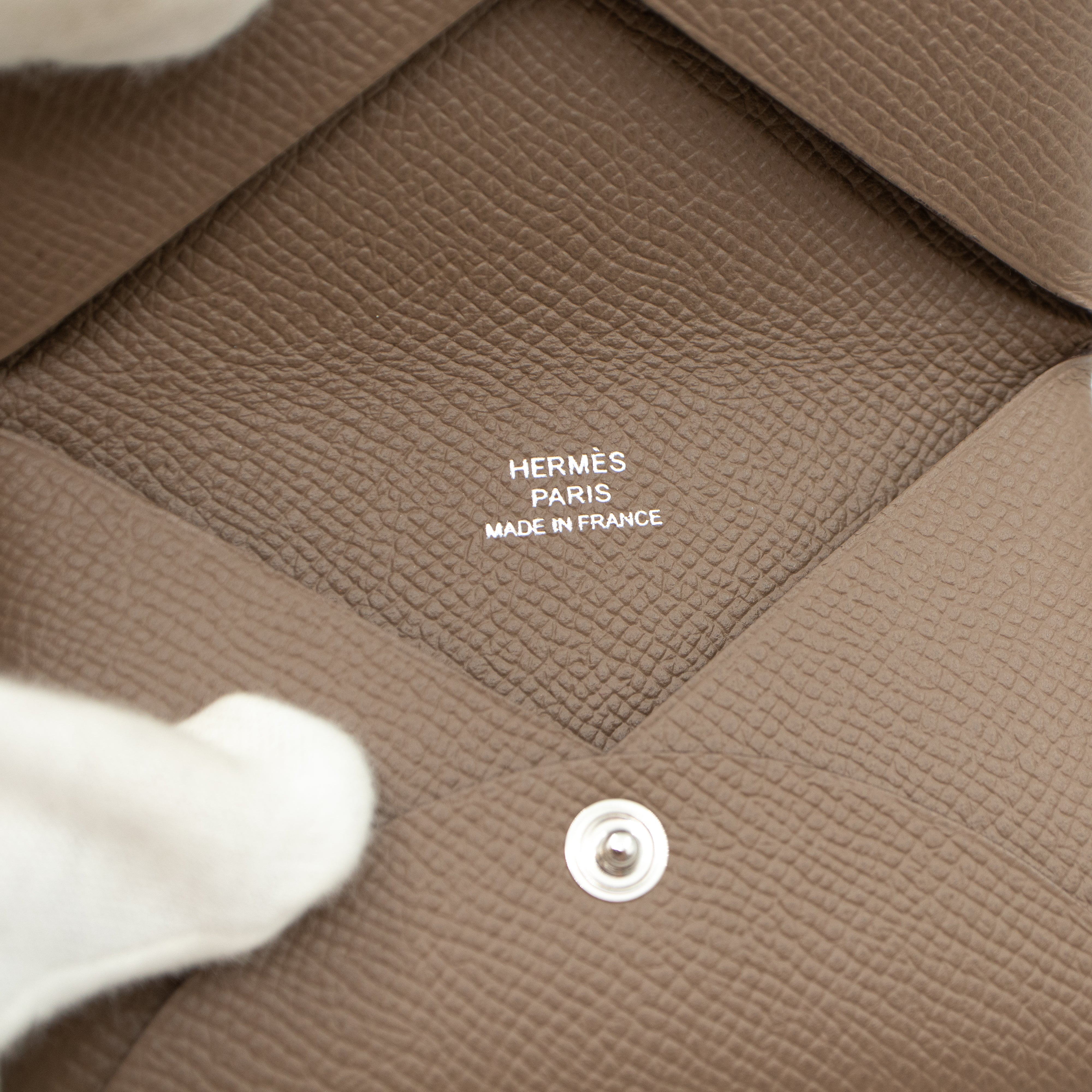 Calvi Card Holder Etoupe Leather