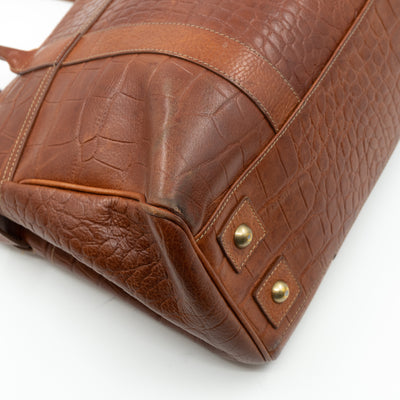 Bayswater Brown Croc Embossed Leather