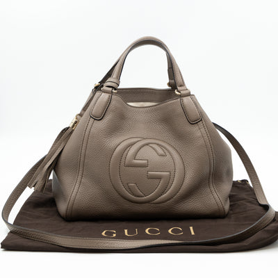Soho Two Way Tote Grey Leather