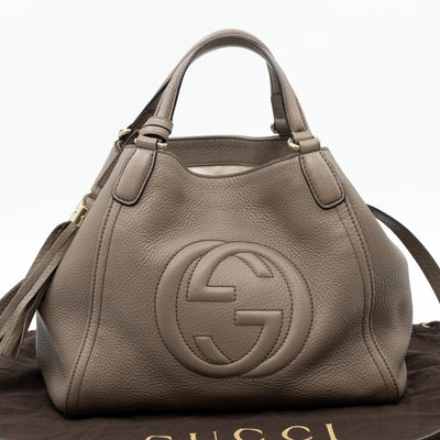 Soho Two Way Tote Grey Leather