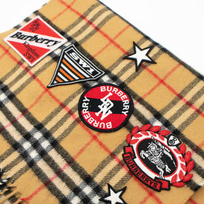Graphic Cashmere Scarf Antique Yellow Check