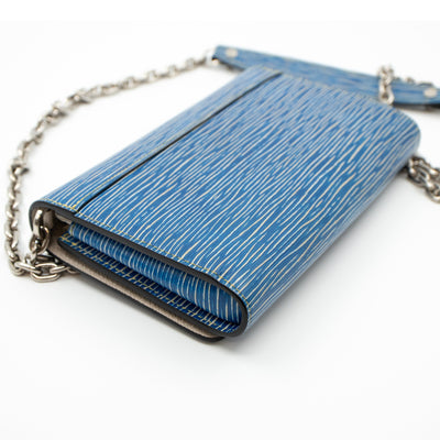 Twist Chain Wallet Epi Leather Denim